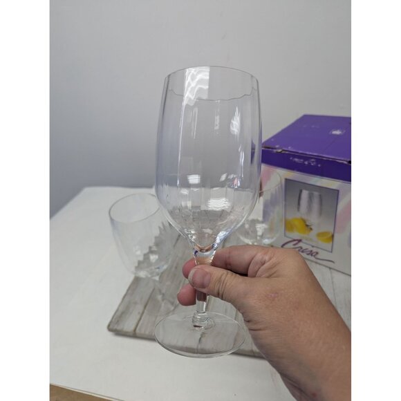 Vintage Mid Century Crisa Symphony Glassware 16 oz Set of 4 Ice Tea Glasses - Picture 5 of 6